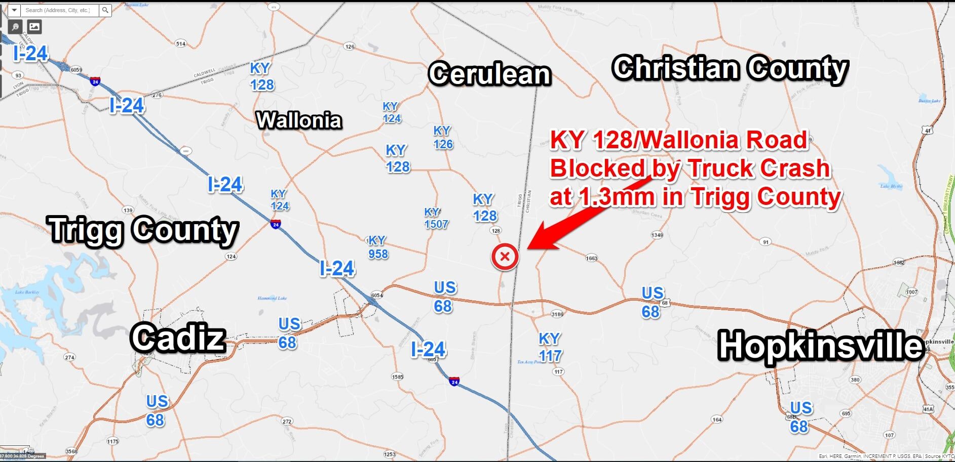 Wallonia Road closed.jpg